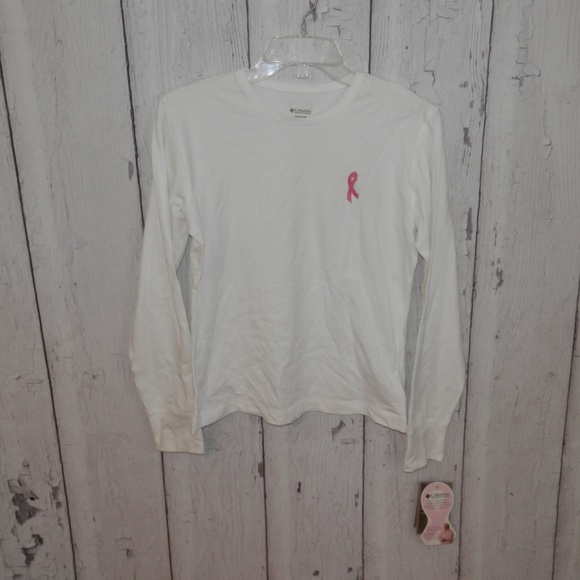 NEW Columbia Womens Medium Pink Ribbon LS T Shirt - Picture 2 of 8